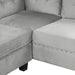 Modern Sectional Sofa with Storage Ottoman, L-Shape Couch with 2 Pillows and Cup Holders, Gray Velvet, 105 inch Default -DTYStore