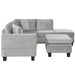 Modern Sectional Sofa with Storage Ottoman, L-Shape Couch with 2 Pillows and Cup Holders, Gray Velvet, 105 inch Default -DTYStore