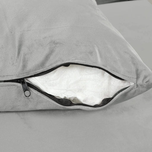 Modern Sectional Sofa with Storage Ottoman, L-Shape Couch with 2 Pillows and Cup Holders, Gray Velvet, 105 inch Default -DTYStore