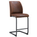 Modern Set of Two Brown Chairs with Suede Cushions and Black Metal Legs for Dining Room or Office Default -DTYStore
