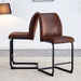 Modern Set of Two Brown Chairs with Suede Cushions and Black Metal Legs for Dining Room or Office Default -DTYStore
