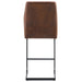 Modern Set of Two Brown Chairs with Suede Cushions and Black Metal Legs for Dining Room or Office Default -DTYStore