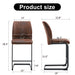 Modern Set of Two Brown Chairs with Suede Cushions and Black Metal Legs for Dining Room or Office Default -DTYStore