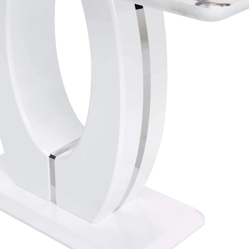 Modern Simple Glossy White Rectangular Counter Bar Table MDF 47.24 x 18.11 x 29.52 Inches Default -DTYStore