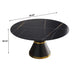 Modern Sintered Stone Round Dining Table with Black Carbon Steel Base for Six Default -DTYStore