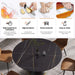 Modern Sintered Stone Round Dining Table with Black Carbon Steel Base for Six Default -DTYStore