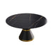 Modern Sintered Stone Round Dining Table with Black Carbon Steel Base for Six Default -DTYStore