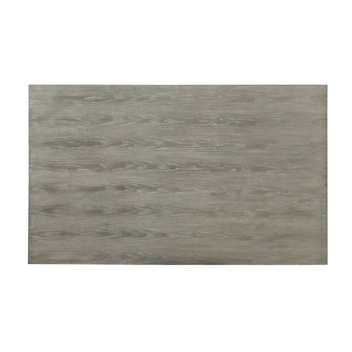 Modern Sleek Design Dining Table 1pc Light Gray Wooden Top Black Finish Metal Legs Dining Furniture Default -DTYStore