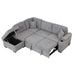 Modern Sleeper Sofa Bed with Storage Ottoman, Gray Linen, 84.75' L Shape Couch for Living Room or Apartment Default -DTYStore