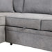 Modern Sleeper Sofa Bed with Storage Ottoman, Gray Linen, 84.75' L Shape Couch for Living Room or Apartment Default -DTYStore