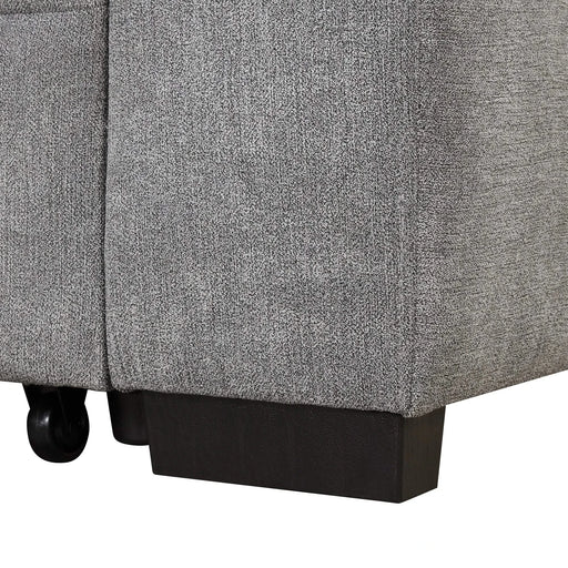 Modern Sleeper Sofa Bed with Storage Ottoman, Gray Linen, 84.75' L Shape Couch for Living Room or Apartment Default -DTYStore