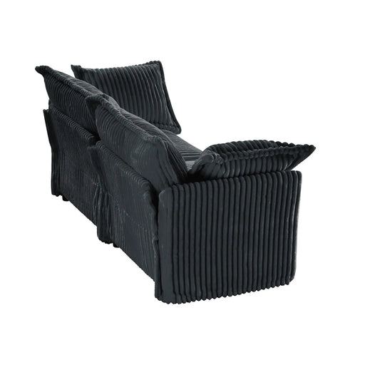 Modern Slipcovered 2-Seat Sofa Couches for Living Room, 2 Seater Sofa, Corduroy Deep Seat Sofa Gray -DTYStore