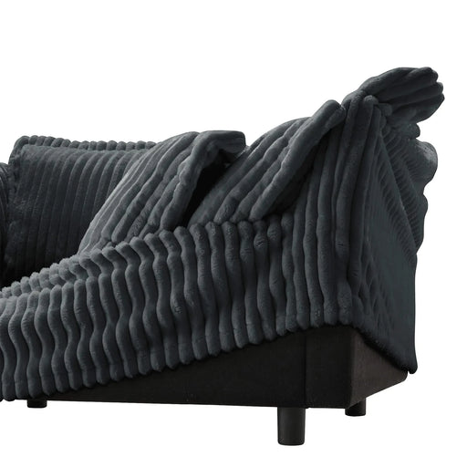 Modern Slipcovered 2-Seat Sofa Couches for Living Room, 2 Seater Sofa, Corduroy Deep Seat Sofa Gray -DTYStore