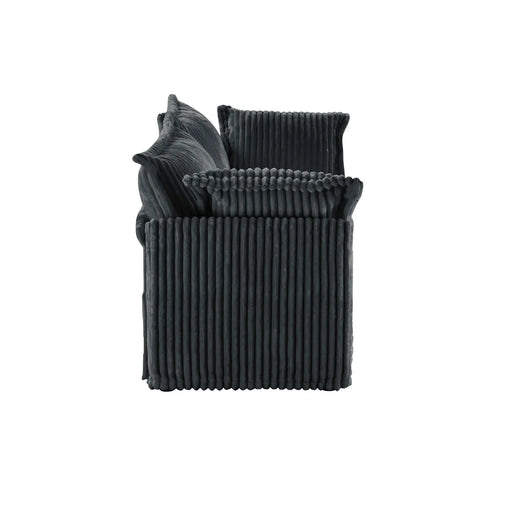 Modern Slipcovered 2-Seat Sofa Couches for Living Room, 2 Seater Sofa, Corduroy Deep Seat Sofa Gray -DTYStore