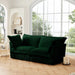 Modern Slipcovered 2-Seat Sofa Couches for Living Room, 2 Seater Sofa, Corduroy Deep Seat Sofa Green -DTYStore