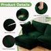Modern Slipcovered 2-Seat Sofa Couches for Living Room, 2 Seater Sofa, Corduroy Deep Seat Sofa Green -DTYStore