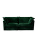 Modern Slipcovered 2-Seat Sofa Couches for Living Room, 2 Seater Sofa, Corduroy Deep Seat Sofa Green -DTYStore