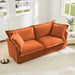 Modern Slipcovered Sofa Couch for Living Room, Chenille Deep Seat with Detachable Cover Orange -DTYStore