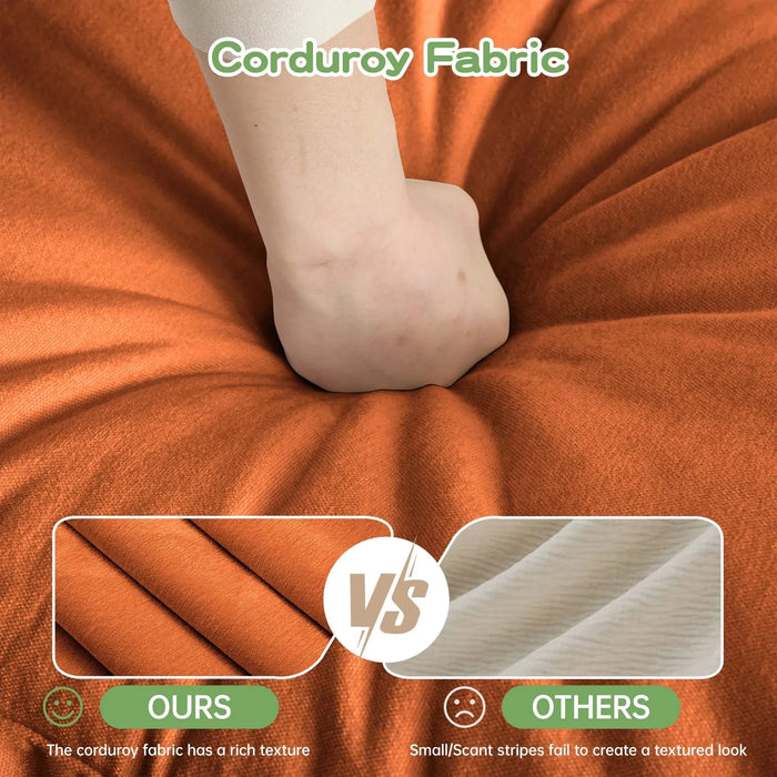 Modern Slipcovered Sofa Couch for Living Room, Chenille Deep Seat with Detachable Cover Orange -DTYStore