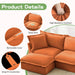 Modern Slipcovered Sofa Couch for Living Room, Chenille Deep Seat with Detachable Cover Orange -DTYStore