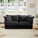 Modern Slipcovered Sofa Couch for Living Room, Chenille Deep Seat with Detachable Cover Black -DTYStore