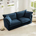 Modern Slipcovered Sofa Couch for Living Room, Chenille Deep Seat with Detachable Cover Blue -DTYStore