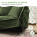Modern Slipcovered Sofa Couch for Living Room, Chenille Deep Seat with Detachable Cover Green -DTYStore