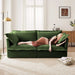 Modern Slipcovered Sofa Couch for Living Room, Chenille Deep Seat with Detachable Cover Green -DTYStore