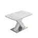 Modern Square Dining Table, Stretchable, with Printed White Marble Table Top+MDF X-Shape Table Leg with Metal Base (Same SKU:W757S00007) Default -DTYStore