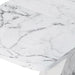 Modern Square Dining Table, Stretchable, with Printed White Marble Table Top+MDF X-Shape Table Leg with Metal Base (Same SKU:W757S00007) Default -DTYStore