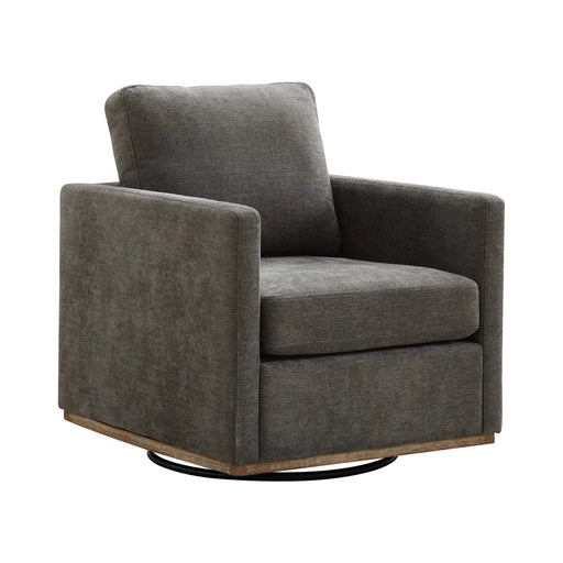 Modern Square Upholstered Swivel Accent Chair with Chenille Fabric, Charcoal, 30.7'W Default -DTYStore