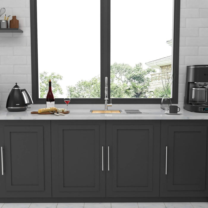 Modern Stainless Steel 15 Inch Drop-in Kitchen Sink Workstation with Accessories, Brushed Nickel Finish Default -DTYStore