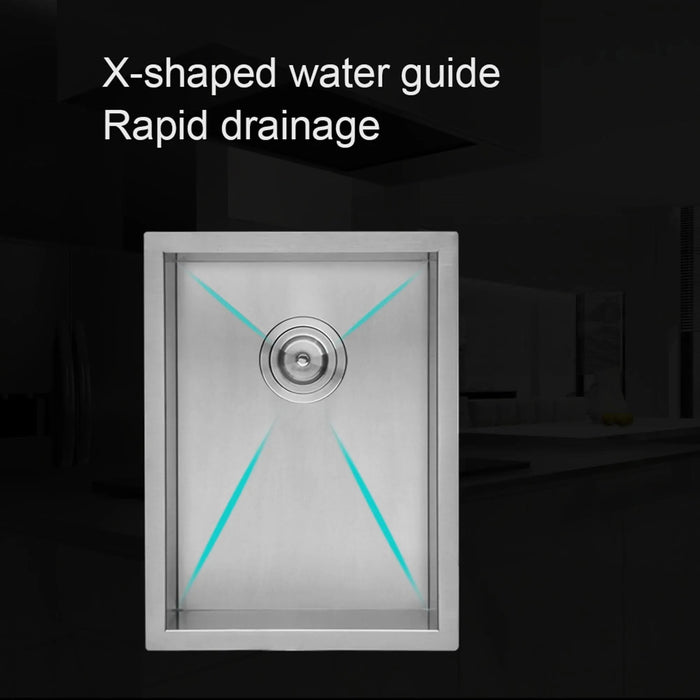 Modern Style 15 Inch Undermount Sink with 16 Gauge Stainless Steel, Brushed Nickel Finish, 9 Inch Deep Single Bowl Default -DTYStore