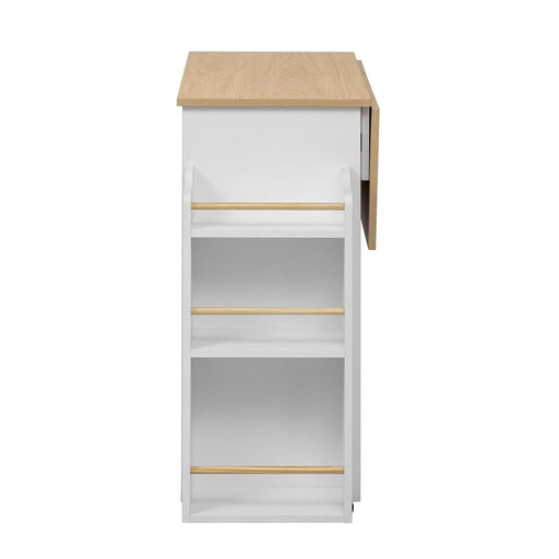 Modern Style 2-in-1 Pet Friendly Dog Crate Kitchen Island End Table Natural White MDF Metal Pine Default -DTYStore