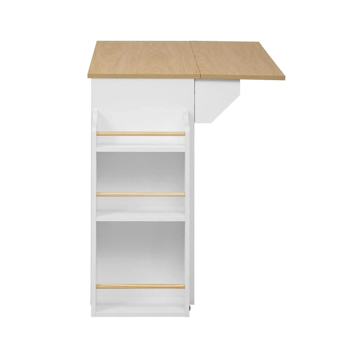 Modern Style 2-in-1 Pet Friendly Dog Crate Kitchen Island End Table Natural White MDF Metal Pine Default -DTYStore