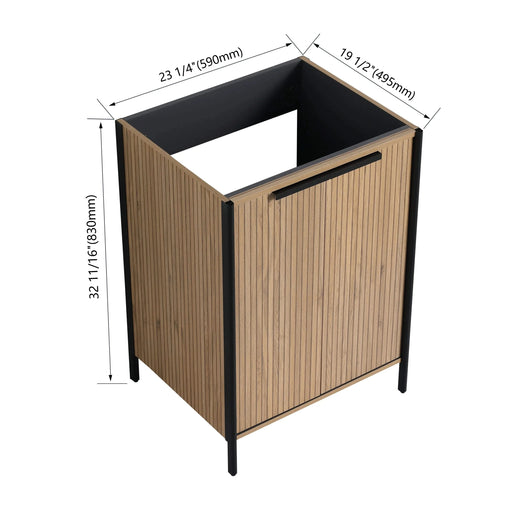 Modern Style 24' Freestanding Bathroom Vanity with Adjustable Shelves in Light Coffee Plywood - Excluding Sink Default -DTYStore