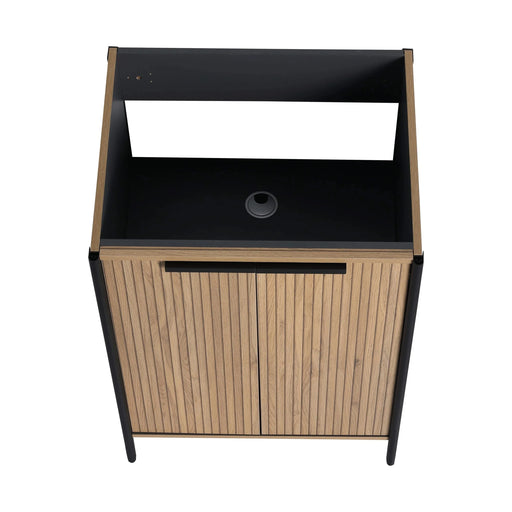 Modern Style 24' Freestanding Bathroom Vanity with Adjustable Shelves in Light Coffee Plywood - Excluding Sink Default -DTYStore