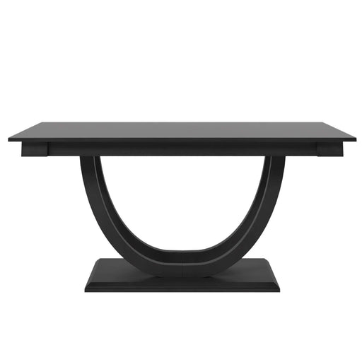 Modern Style 6-Piece Wood Dining Table Set with Half Round Legs, Gray, Rubber Wood, Spacious Design Default -DTYStore