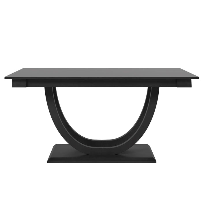 Modern Style 6-Piece Wood Dining Table Set with Half Round Legs, Gray, Rubber Wood, Spacious Design Default -DTYStore