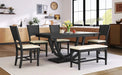 Modern Style 6-Piece Wood Dining Table Set with Half Round Legs, Gray, Rubber Wood, Spacious Design Default -DTYStore