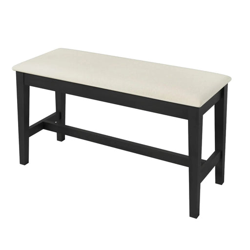 Modern Style 6-Piece Wood Dining Table Set with Half Round Legs, Gray, Rubber Wood, Spacious Design Default -DTYStore