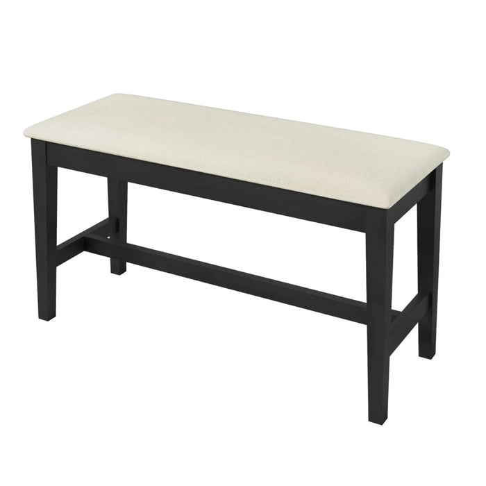 Modern Style 6-Piece Wood Dining Table Set with Half Round Legs, Gray, Rubber Wood, Spacious Design Default -DTYStore