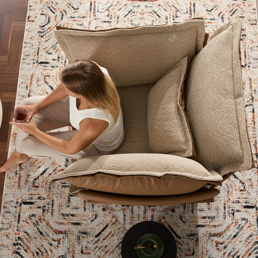 Modern Style Chenille Oversized Armchair Accent Chair Single Sofa Lounge Chair for Living Room, Bedroom Default -DTYStore