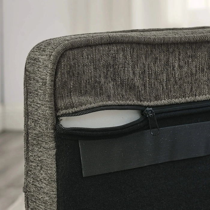 Modern Style Elegant Rectangle Pet Bed for Small and Medium Dogs, Durable Elevated Dog Sofa, Dark Grey Foam Default -DTYStore