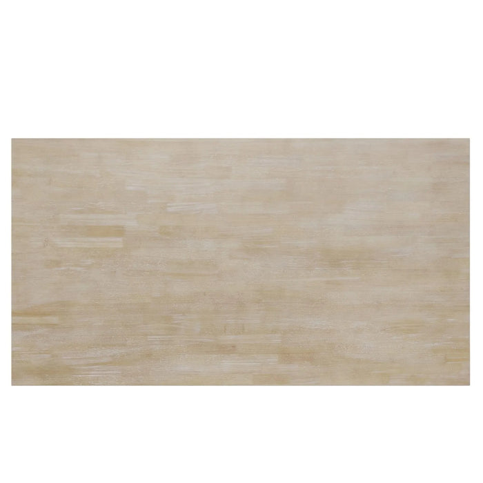 Modern Style Natural Wood 6-Piece Dining Table Set with Bench and Chairs, Upholstered Seats, Rubberwood Frame Default -DTYStore