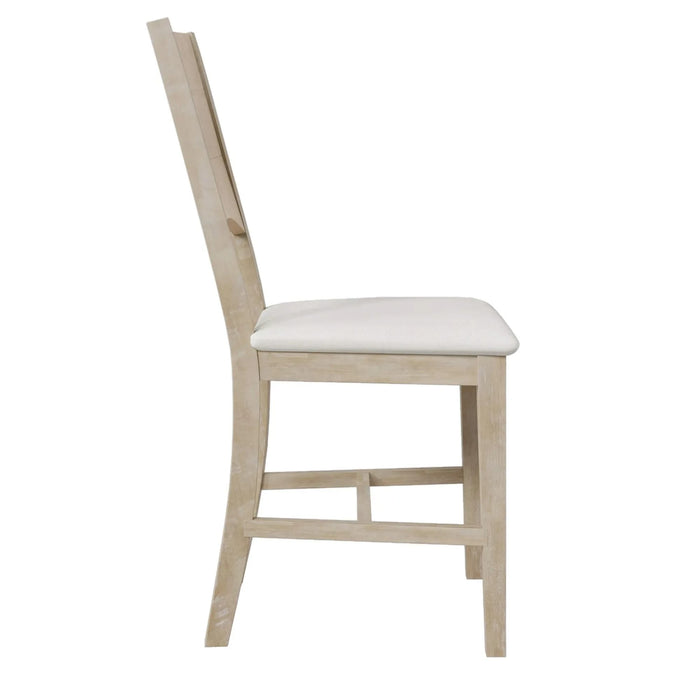 Modern Style Natural Wood 6-Piece Dining Table Set with Bench and Chairs, Upholstered Seats, Rubberwood Frame Default -DTYStore