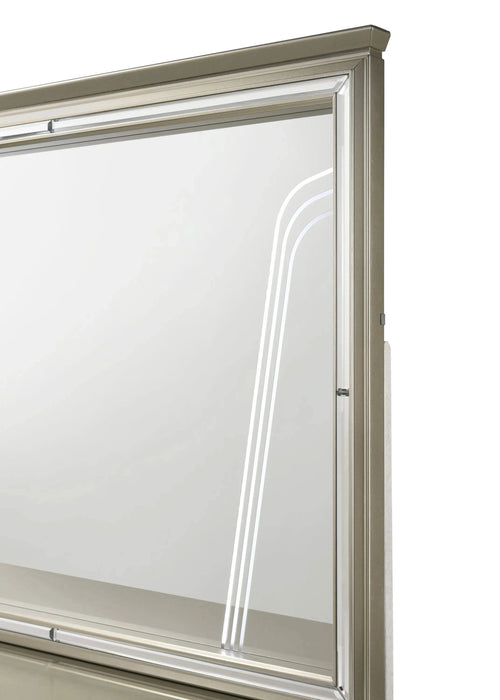 Modern Style Queen 5PC Bedroom Set Made with Wood & LED Headboard Default -DTYStore