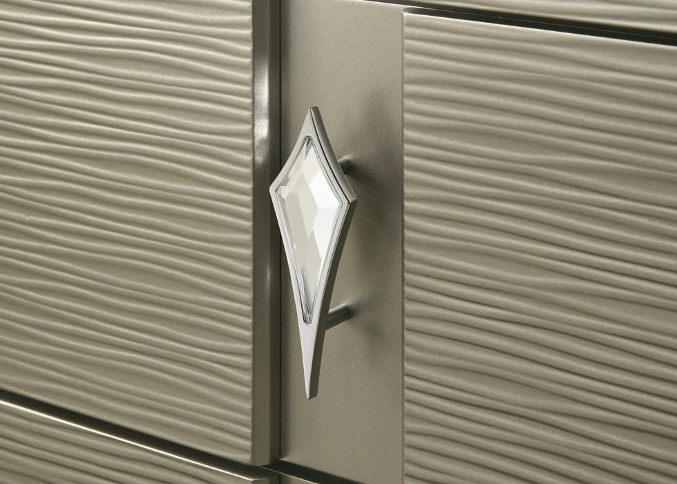 Modern Style Queen 5PC Bedroom Set Made with Wood & LED Headboard Default -DTYStore