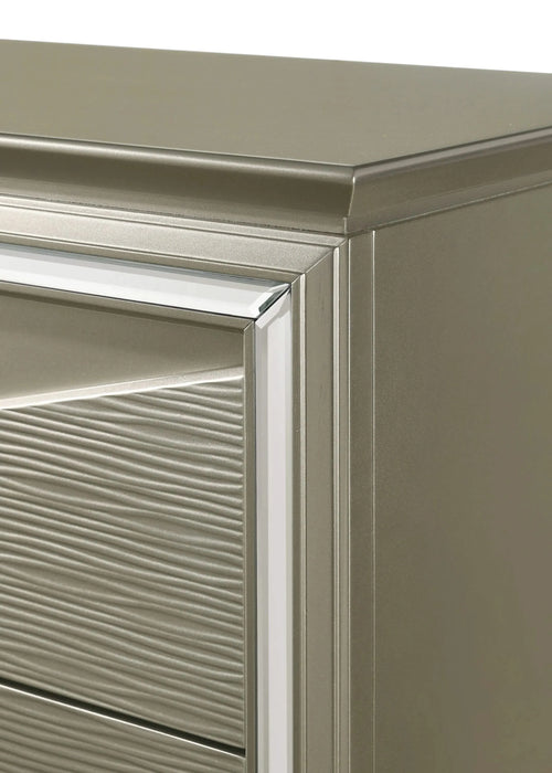 Modern Style Queen 5PC Bedroom Set Made with Wood & LED Headboard Default -DTYStore