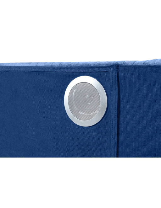 Modern Style Upholstery King 4 Piece(Includes: King Size Bed, Nightstand , Dresser, and Mirror) Fireplace Bedroom Set made with wood in Blue Default -DTYStore